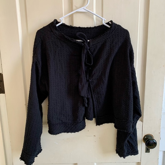FREE PEOPLE Walking in Hueco black long sleeve top - Picture 7 of 15